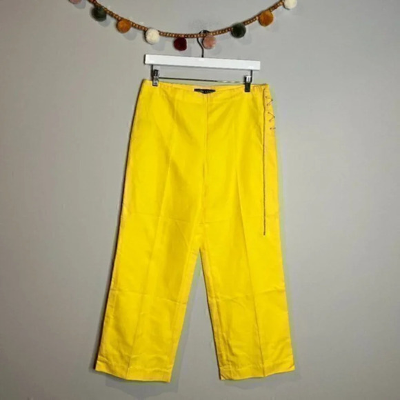 Ralph Lauren Black Label Pants - Ralph Lauren Black Label yellow silk blend dress pants